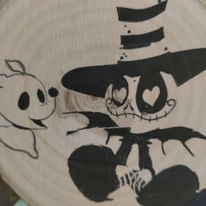 Jack Skellington and penciled in zero wall hanging
